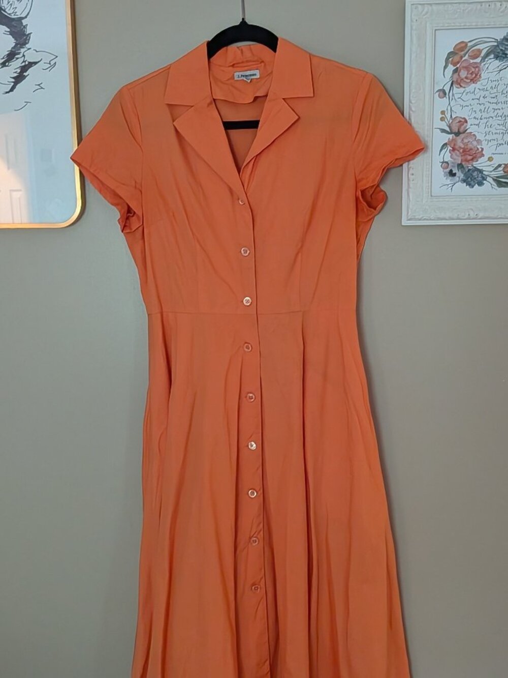 Orange J. Peterman Button Up Dress